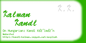 kalman kandl business card